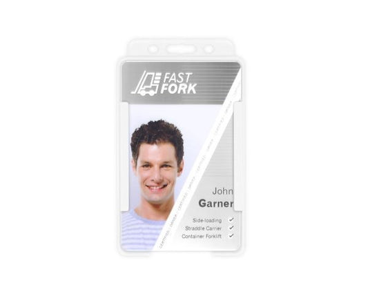 Portabadge single side Verticale BIO ECO Bianco (100 pezzi)