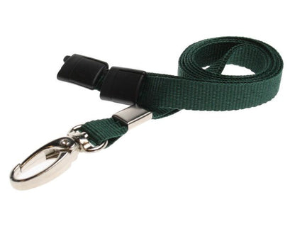 Cordoncino verde piatto 10 mm con clip in metallo (100 pezzi)