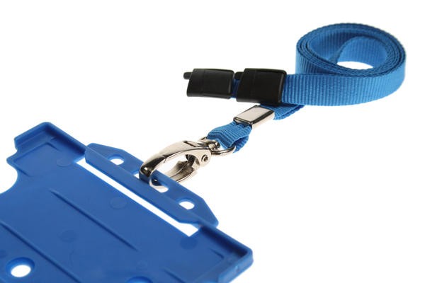 Cordoncino blu piatto 10 mm con clip in metallo (100 pezzi)