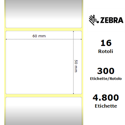 Zebra Etichette 3003353 Z-Select 60 x 50 mm (16 rotoli)