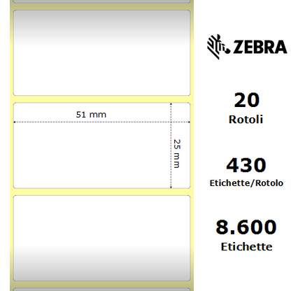 Zebra Etichette 3007842-T Z-Perform 50,8 mm x 25,4 mm (20 rotoli)