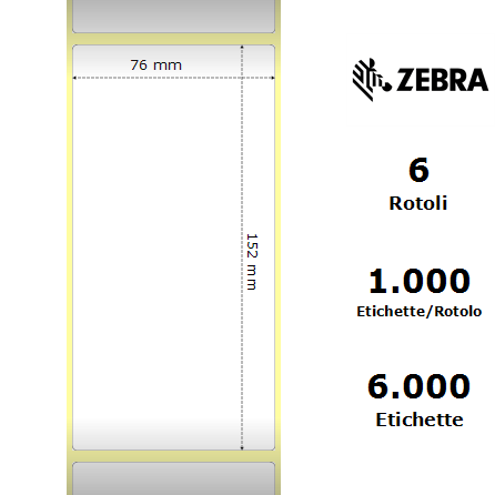 Zebra Etichette 3006255 Z-Perform 76.2 mm x 152.4 mm (6 rotoli)