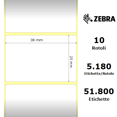 Etichette 880150-025 Z-Select 38.1mm x 25.4 mm (10 rotoli)
