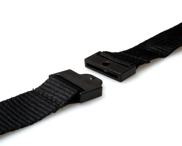 Cordoncino nero piatto 20 mm con clip in metallo (100 pezzi)