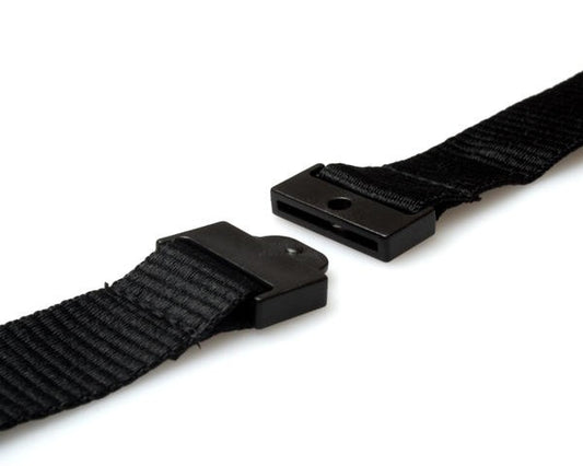 Cordoncino nero piatto 20 mm con clip in metallo (100 pezzi)
