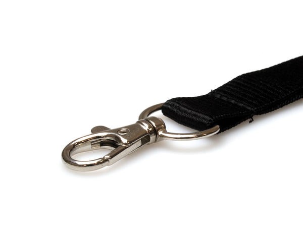 Cordoncino nero piatto 20 mm con clip in metallo (100 pezzi)
