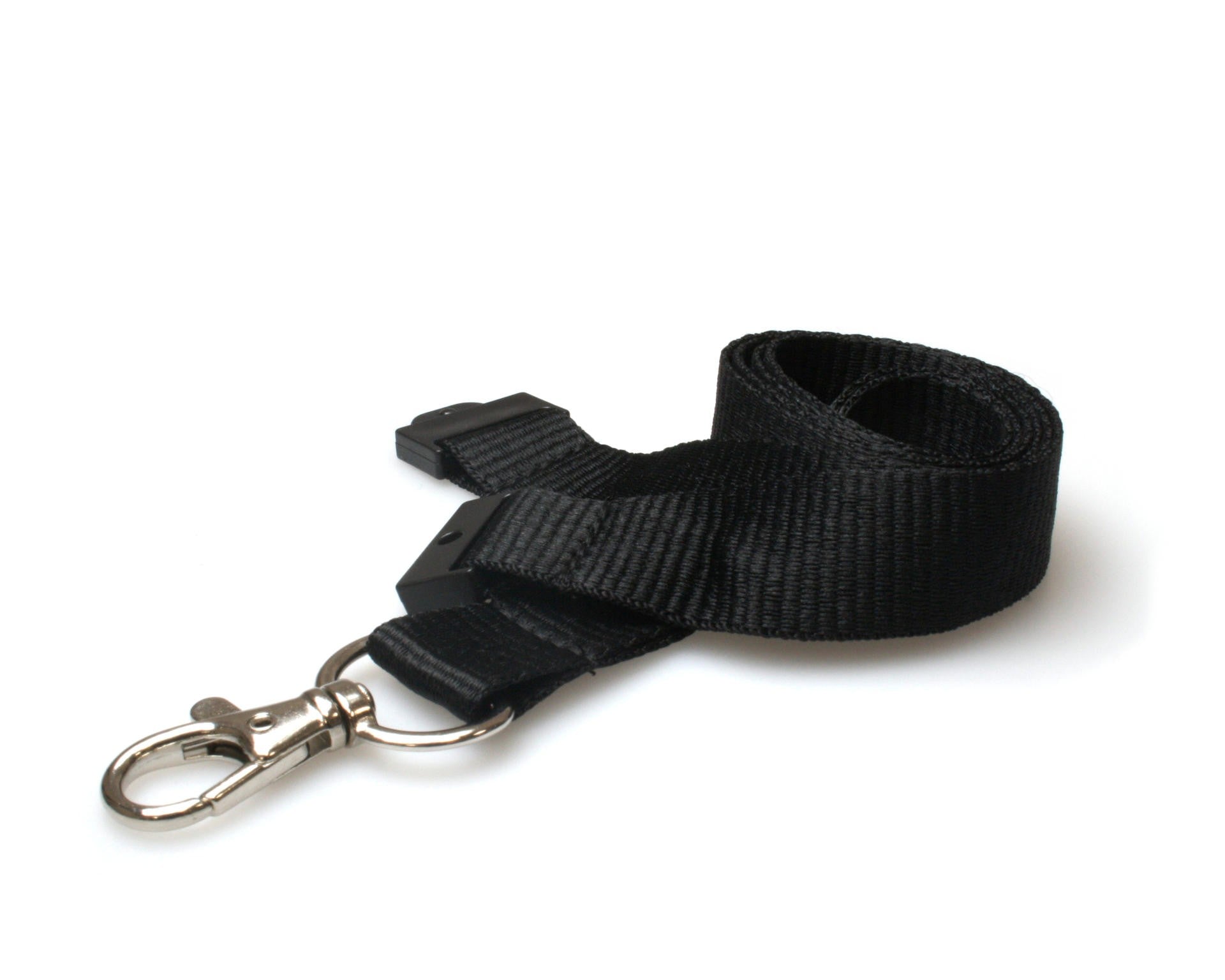 Cordoncino nero piatto 20 mm con clip in metallo (100 pezzi)