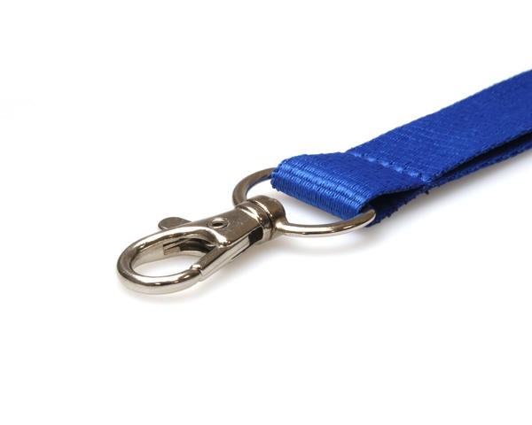 Cordoncino Blu piatto 20 mm con clip in metallo (100 pezzi)