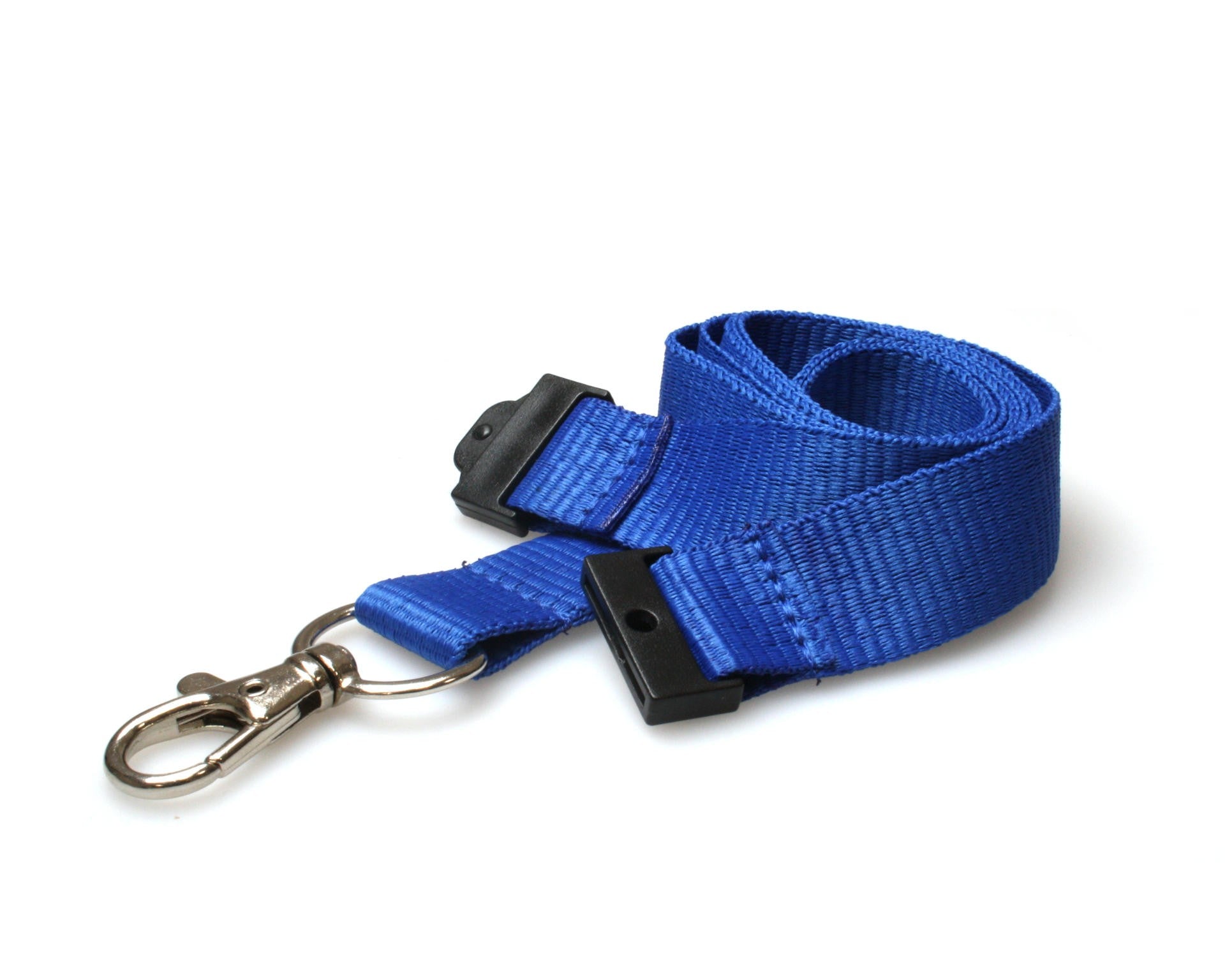 Cordoncino Blu piatto 20 mm con clip in metallo (100 pezzi)
