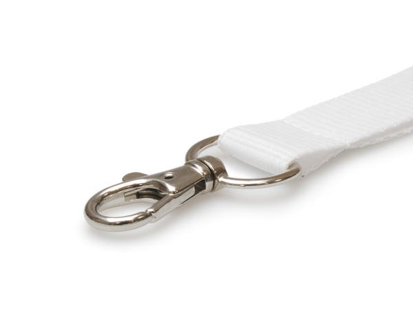 Cordoncino Bianco piatto 20 mm con clip in metallo (100 pezzi)