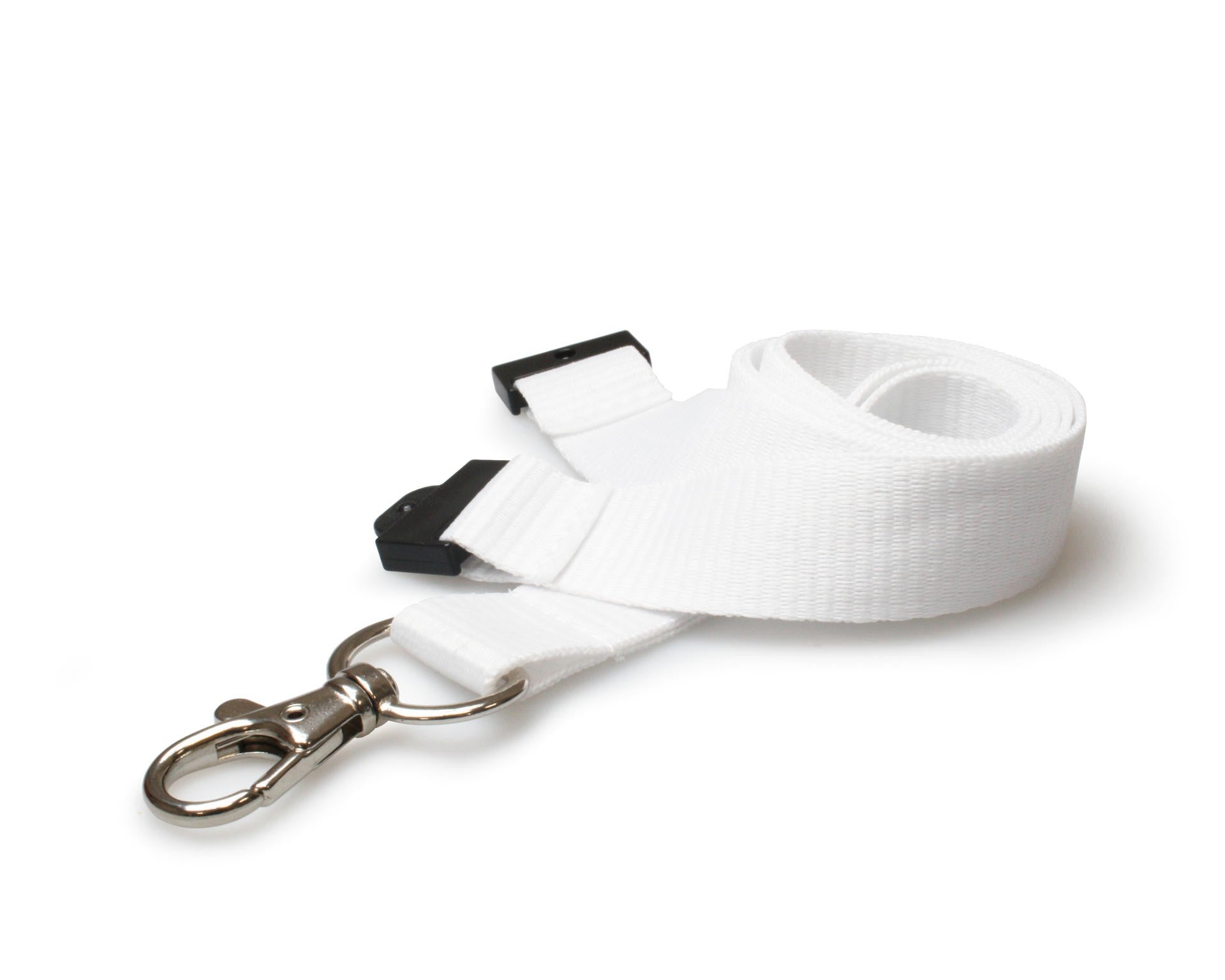 Cordoncino Bianco piatto 20 mm con clip in metallo (100 pezzi)