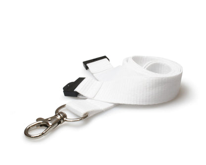 Cordoncino Bianco piatto 20 mm con clip in metallo (100 pezzi)