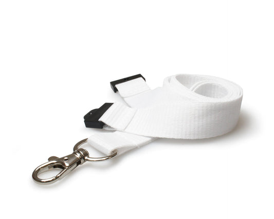 Cordoncino Bianco piatto 20 mm con clip in metallo (100 pezzi)