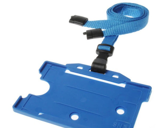 Cordoncino Azzurro scuro piatto 10 mm con J clip in plastica (100 pezzi)