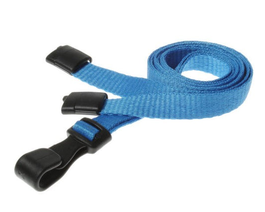 Cordoncino Azzurro piatto 10 mm con J clip in plastica (100 pezzi)
