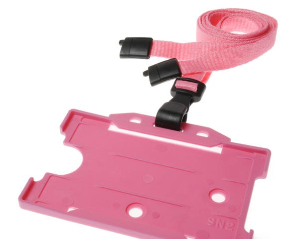 Cordoncino Rosa piatto 10 mm con J clip in plastica (100 pezzi)