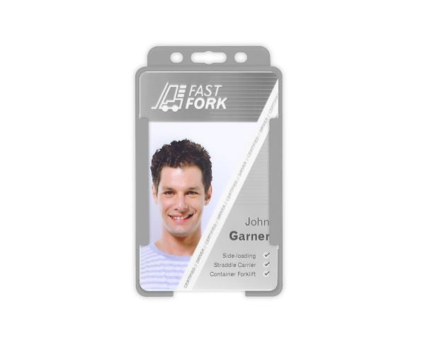 Portabadge single side Verticale BIO ECO Grigio (100 pezzi)