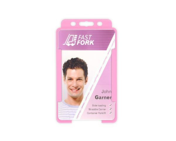 Portabadge single side Verticale BIO ECO Rosa (100 pezzi)