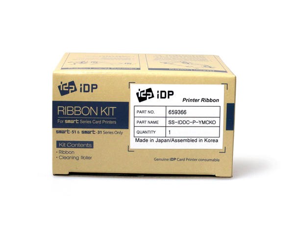 IDP 659366 Nastro a colori YMCKO per stampanti Smart-51 & 31 con Rullo di pulizia (250 Stampe)