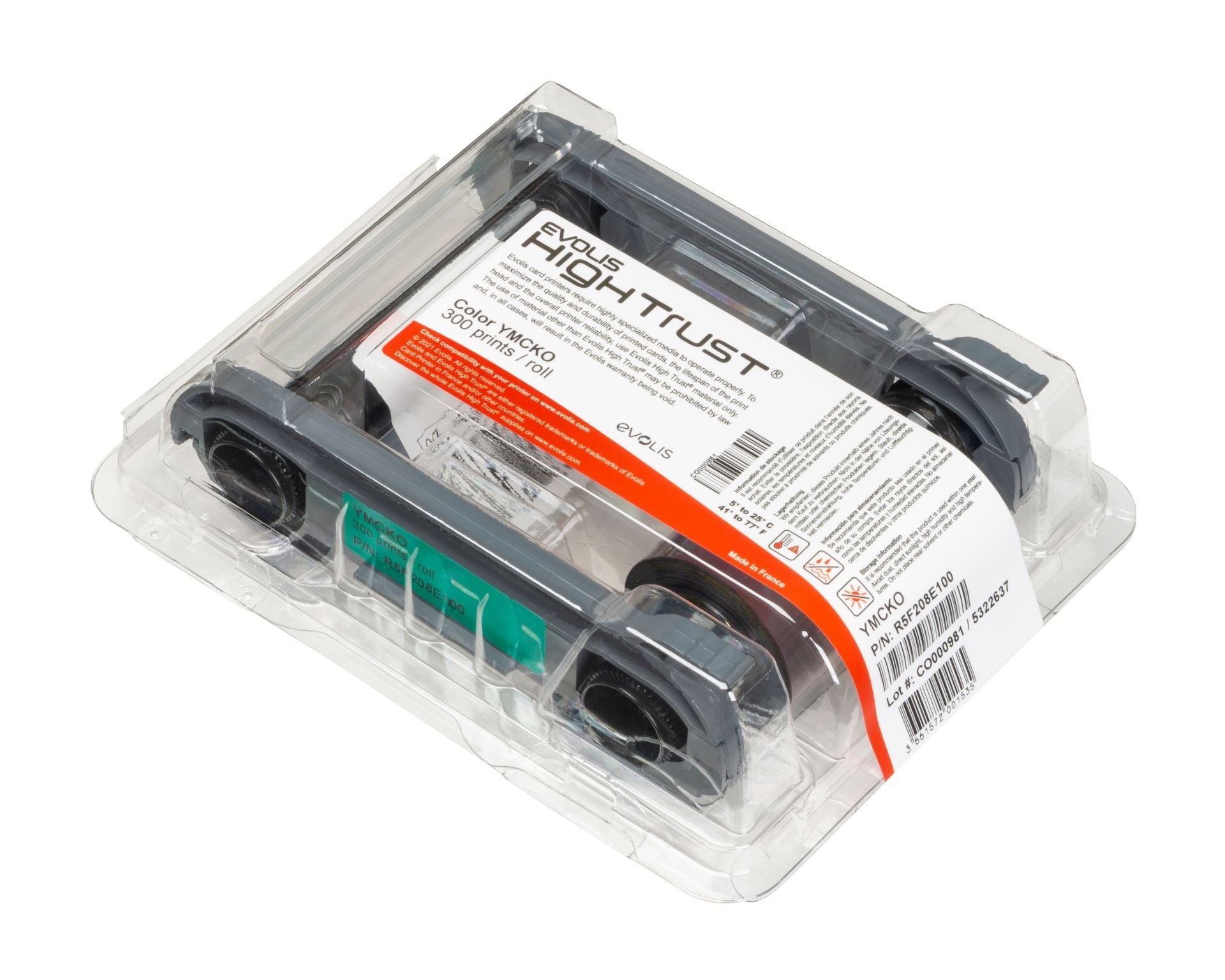 R5F202E100 nastro Evolis a colori ribbon da 200 stampe