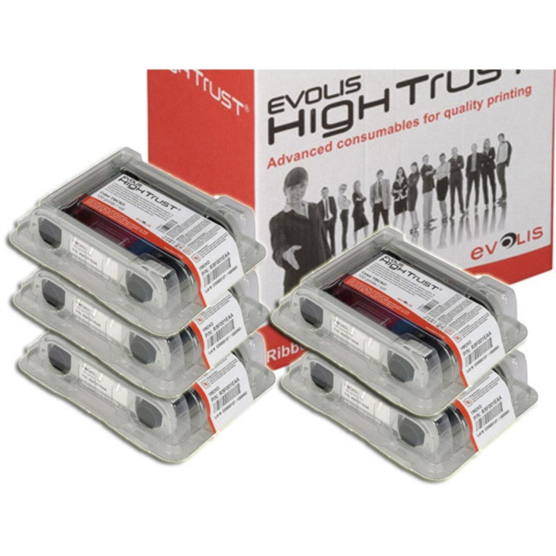 5 Nastri R5F008EAA Ribbon a colori 300 stampe stock | R5F008EAA-5 | Evolis