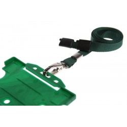 Cordoncino verde piatto 10 mm con clip in metallo (100 pezzi) 2