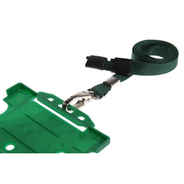 Cordoncino verde piatto 10 mm con clip in metallo (100 pezzi)