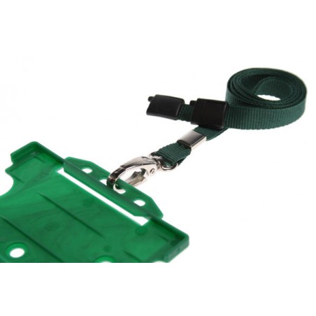 Cordoncino verde piatto 10 mm con clip in metallo (100 pezzi)