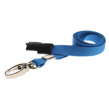 Cordoncino blu piatto 10 mm con clip in metallo (100 pezzi)