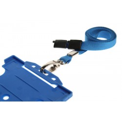 Cordoncino blu piatto 10 mm con clip in metallo (100 pezzi) 2