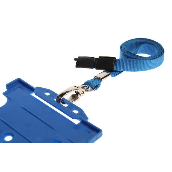 10mm Light Blue Lanyards with Breakaway and Metal Lobster Clip - Pack of 100