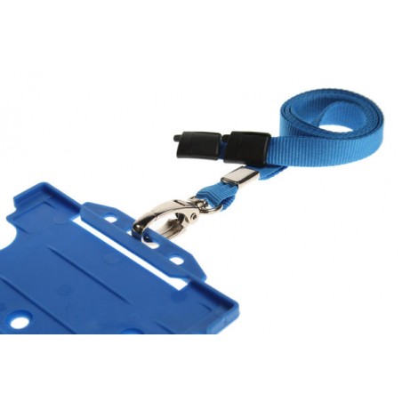 10mm Light Blue Lanyards with Breakaway and Metal Lobster Clip - Pack of 100