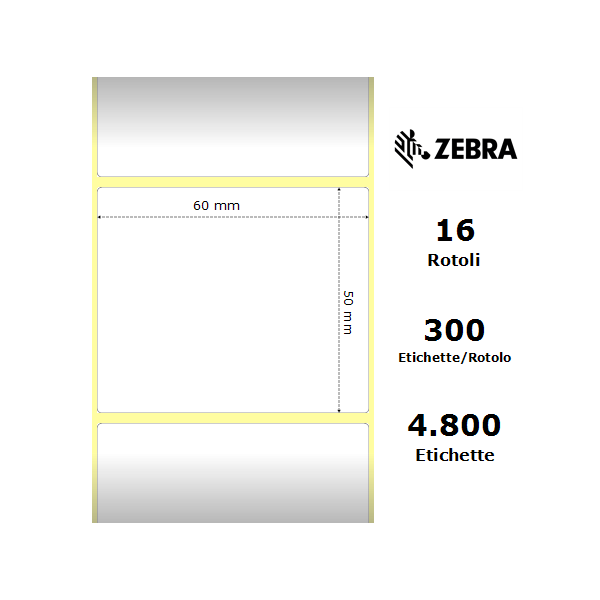 Zebra Label 3003353 Z-Select 60 x 50 mm (16 rolls)