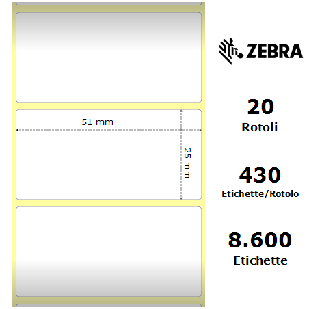 Zebra Label 3007842-T Z-Perform 50,8 mm x 25,4 mm (20 rolls)