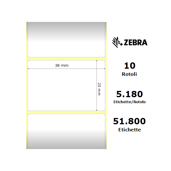 Zebra Label 880150-025 Z-Select 38.1mm x 25.4 mm (10 rolls)