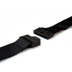 Cordoncino nero piatto 20 mm con clip in metallo (100 pezzi) 2