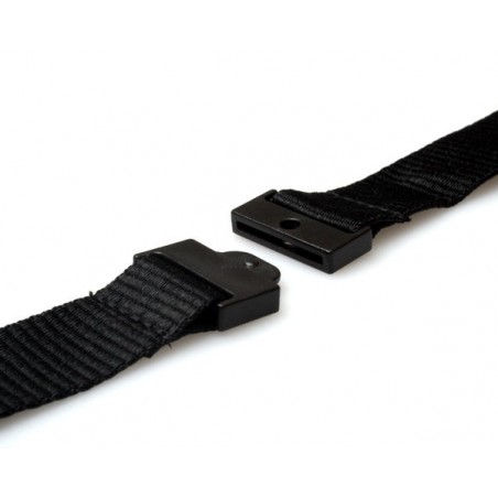 Cordoncino nero piatto 20 mm con clip in metallo (100 pezzi)