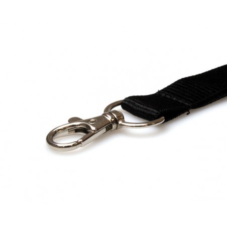 20mm Black Lanyards with Flat Breakaway and Metal Trigger Clip - Pack of 100