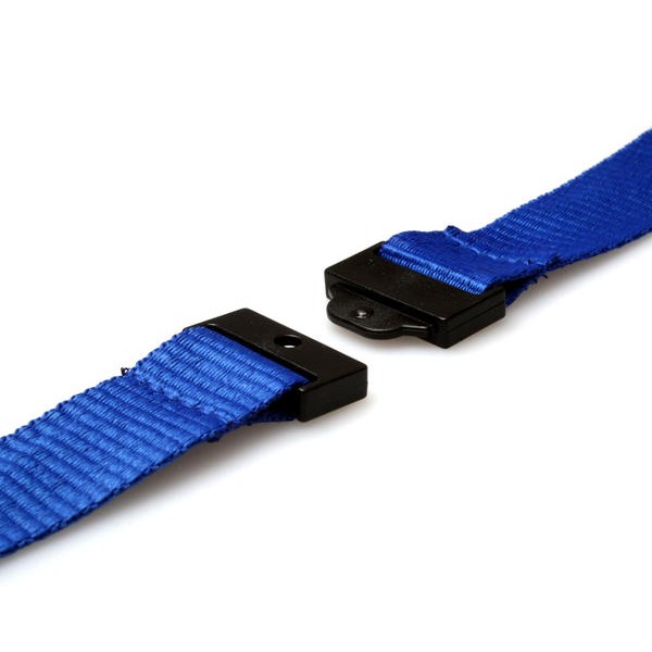 20mm Mid Blue Lanyards with Flat Breakaway and Metal Trigger Clip - Pack of 100