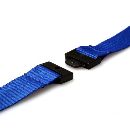Cordoncino Blu piatto 20 mm con clip in metallo (100 pezzi)