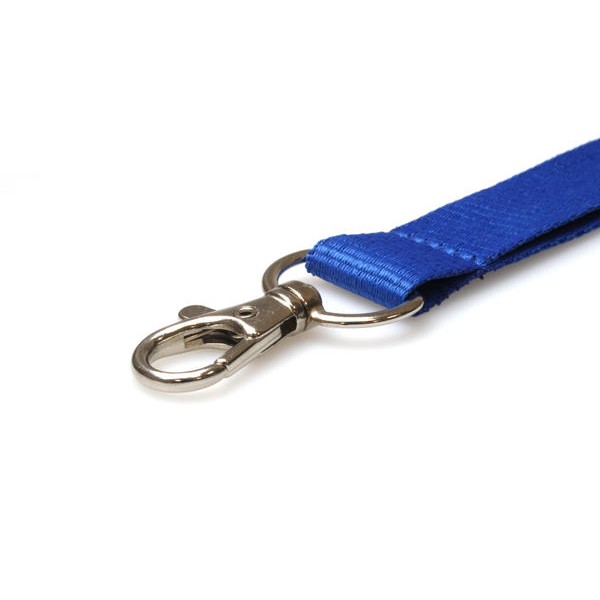 20mm Mid Blue Lanyards with Flat Breakaway and Metal Trigger Clip - Pack of 100