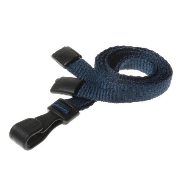 Plain Dark Blue Lanyards with Plastic J Clip (Pack of 100)