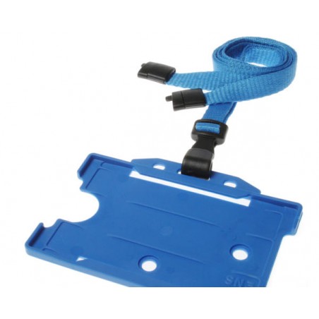 Plain Light Blue Lanyards with Plastic J Clip (Pack of 100)