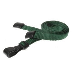 Plain Dark Green Lanyards with Plastic J Clip (Pack of 100)