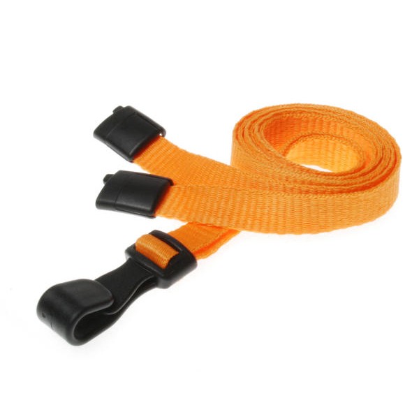 Plain Orange Lanyards with Plastic J Clip (Pack of 100)