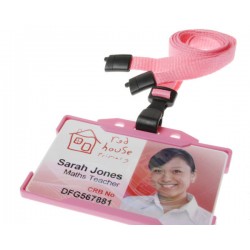 Cordoncino Rosa piatto 10 mm con J clip in plastica (100 pezzi) 2