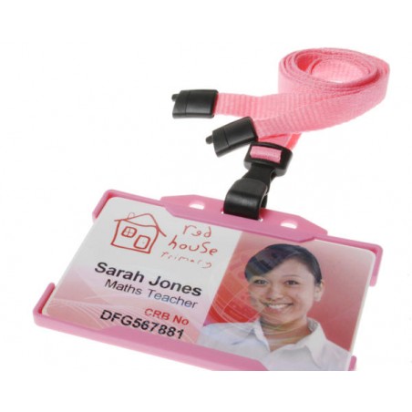 Cordoncino Rosa piatto 10 mm con J clip in plastica (100 pezzi)