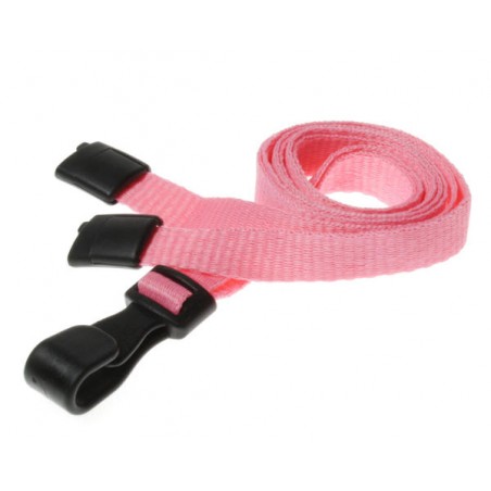 Plain Pink Lanyards with Plastic J Clip (Pack of 100)