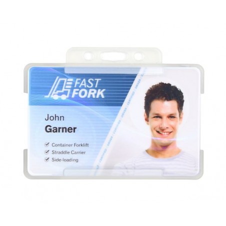 Clear Single-Sided BIOBADGE Open Faced ID Card Holders - Landscape (Pack of 100)
