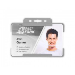 Grey Single-Sided BIOBADGE Open Faced ID Card Holders - Landscape (Pack of 100) 2